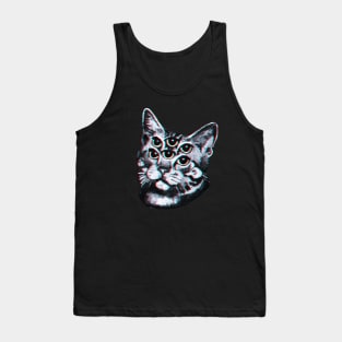 Psychedelic Cat (3D vintage effect) Tank Top